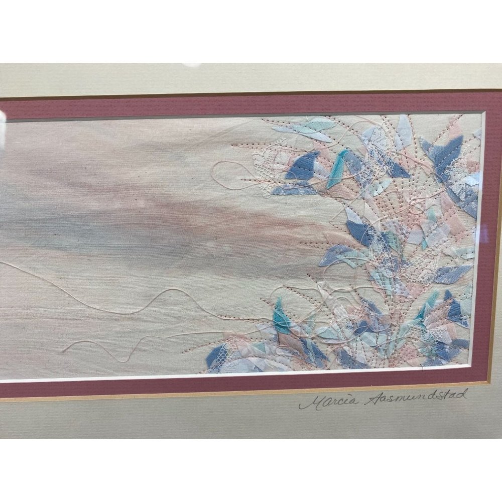 Vintage Abstract Hand-Dyed Fabric Collage-Signed by Artist